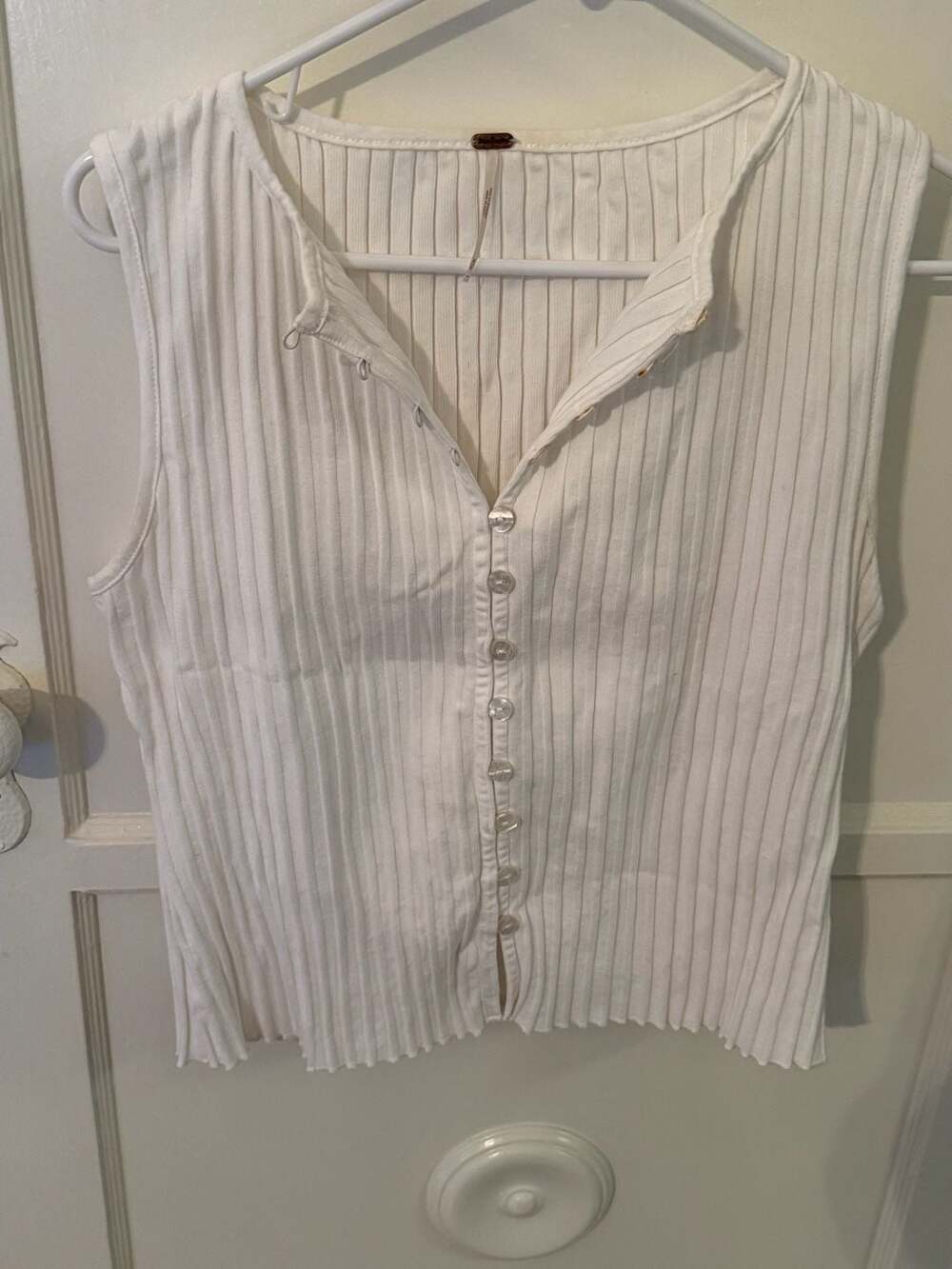 Free People The Tilly Ribbed Button-Up Tank Top